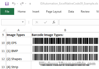 Code 39 Native Excel Barcode Generator 16.05 Free download